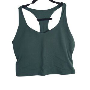 NWT Fabletics Anywhere Built-In Bra Tank Top Everpine Green Racerback Sz L
